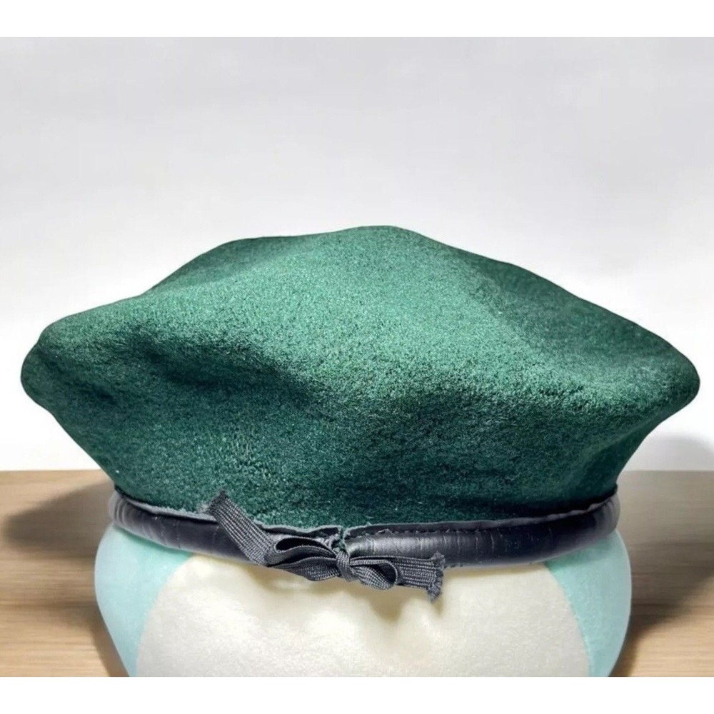 Hartford York Beret Basque Ultrabasque Hunter Green 100% Wool Hat XL Czech Made